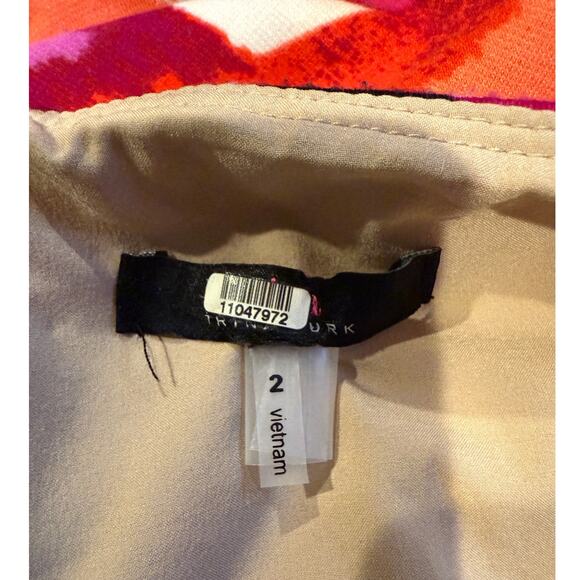 Trina Turk Robles Watercolor Art Sleeveless Halter Style Mini Dress 2 Pink Black - Picture 9 of 15